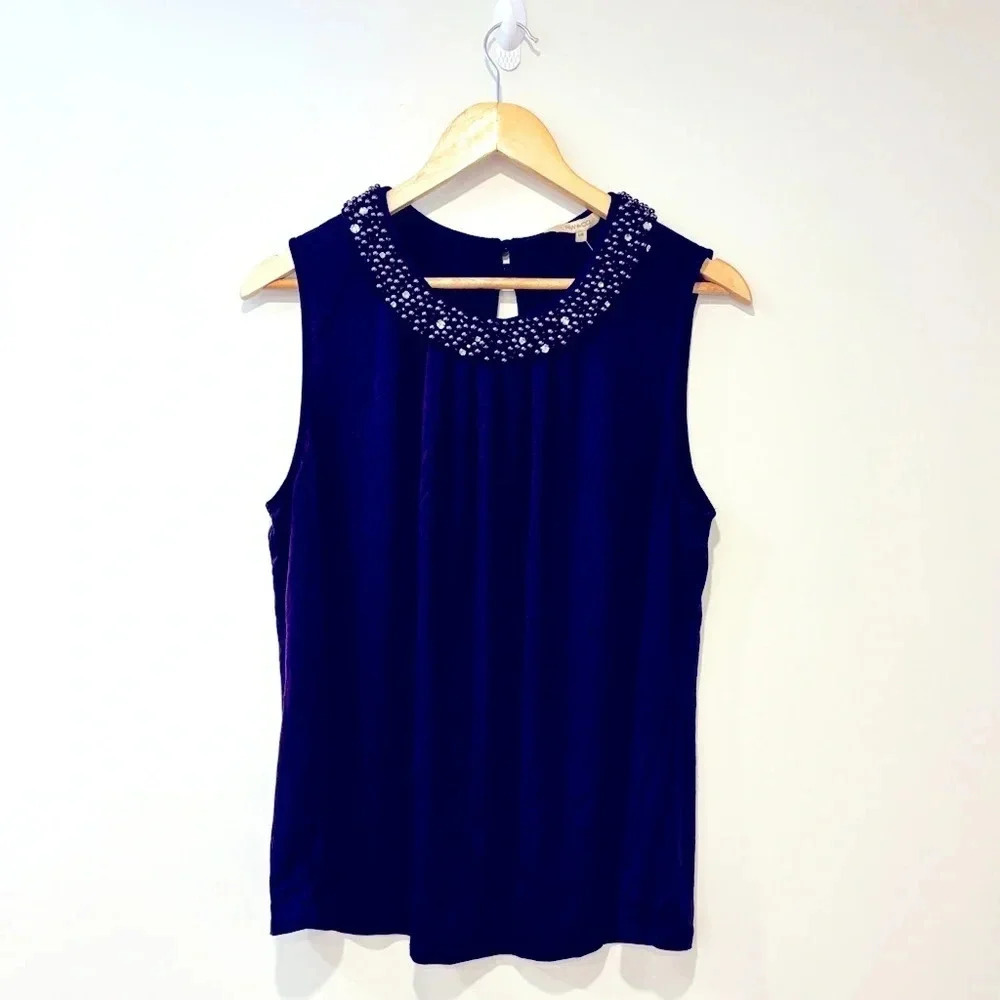 RW&CO Purple halter top with beads